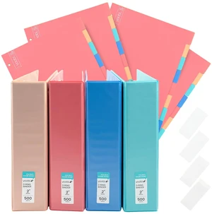 2 Inch 3-Ring Binder & 8-Tab Divider Set, 4-Pack, 2 Pockets, D Rings 3-Ring Binder + 8-Tab Divider Set, 2 Interior Pockets, Blank Sticky Labels Included, 4-Pack of Each 2 Inch 3-Ring Binder & 8-Tab Divider Set, 4-Pack, 2 Pockets, D Rings 3-Ring Binder + 8-Tab Divider Set, 2 Interior Pockets, Blank Sticky Labels Included, 4-Pack of Each