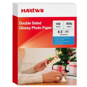 300gsm Double Sided Glossy Thick Heavyweight Photo Paper 80LB 100 Sheets 8.5x11 Inches for Inkjet Printer and Dye Ink 300gsm Double Sided Glossy Thick Heavyweight Photo Paper 80LB 100 Sheets 8.5x11 Inches for Inkjet Printer and Dye Ink