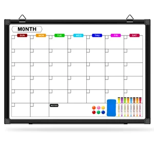 Calendar Whiteboard for Wall 24" x 18", with Black Aluminum Frame Monthly White Board Calendar Dry Erase, Hanging Wall Mount, Dry Erase Board for Office Home and School Calendar Whiteboard for Wall 24" x 18", with Black Aluminum Frame Monthly White Board Calendar Dry Erase, Hanging Wall Mount, Dry Erase Board for Office Home and School