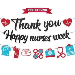 Pre-strung Nurses Week Decorations 2026 Thank You Happy Nurses Week Banner Certified Nursing Home week Decorations Supplies Pre-strung Nurses Week Decorations 2026 Thank You Happy Nurses Week Banner Certified Nursing Home week Decorations Supplies