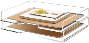 2 Pack-Stackable Paper Letter Tray Enlarged A4 File Desk Organizer Acrylic Desk Organizers and Accessories Sorter Tray, Clear Workspace Office Supplies Organizers, 13.78inx9.25inx3.62in 2 Pack-Stackable Paper Letter Tray Enlarged A4 File Desk Organizer Acrylic Desk Organizers and Accessories Sorter Tray, Clear Workspace Office Supplies Organizers, 13.78inx9.25inx3.62in