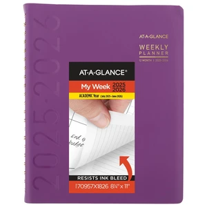 Planner 2025-2026 Academic, Weekly & Monthly, Half-Hourly Appointment Book, 8-1/4" x 11", Large, Monthly Tabs, Flexible Cover, Contemporary, Purple (70957X18) Planner 2025-2026 Academic, Weekly & Monthly, Half-Hourly Appointment Book, 8-1/4" x 11", Large, Monthly Tabs, Flexible Cover, Contemporary, Purple (70957X18)