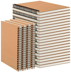 24 Pack A5 Spiral Notebooks Journal with Kraft Cover, 5x8 Inches, Ruled Lined Paper, for Work, Sketches, Study, Notes Taking, Gifts, Brown (24 PCS(Lined)) 24 Pack A5 Spiral Notebooks Journal with Kraft Cover, 5x8 Inches, Ruled Lined Paper, for Work, Sketches, Study, Notes Taking, Gifts, Brown (24 PCS(Lined))