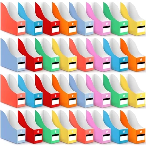 32 Pcs Cardboard Magazine File Holders Organizer, Solid, Classic Foldable Magazine Boxes with Label Stickers, 8 Colors for Document Filing, Desk Storage Organizer for Office School 32 Pcs Cardboard Magazine File Holders Organizer, Solid, Classic Foldable Magazine Boxes with Label Stickers, 8 Colors for Document Filing, Desk Storage Organizer for Office School