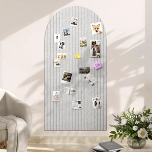 Large Arched Felt Bulletin Board, 48"x24", Gray Cork Board Alternative, 3 Foldable Adhesive Tiles, 50 Push Pins, Office Wall Decor, Pin Boards for Pictures & Photos Display Large Arched Felt Bulletin Board, 48"x24", Gray Cork Board Alternative, 3 Foldable Adhesive Tiles, 50 Push Pins, Office Wall Decor, Pin Boards for Pictures & Photos Display
