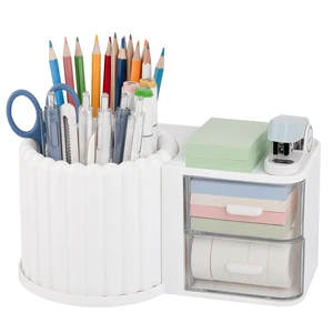 Rotating Pen Holder for Desk Removable Pencil Cup, Large White 7 Slots Pen Cup Cute Office Supplies and Accessories Plastic Desktop Storage Box Art Caddy for School, Work, Home Rotating Pen Holder for Desk Removable Pencil Cup, Large White 7 Slots Pen Cup Cute Office Supplies and Accessories Plastic Desktop Storage Box Art Caddy for School, Work, Home