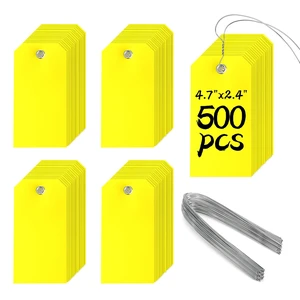 500 Pieces Plastic Shipping Tags with Wire Waterproof Hang Tags Heavy Duty Labeling Tags with String Wires Tags Labels Labeling Tags Stacking Tags for Equipment Car Parts (Yellow, 4 3/4 x 2 3/8) 500 Pieces Plastic Shipping Tags with Wire Waterproof Hang Tags Heavy Duty Labeling Tags with String Wires Tags Labels Labeling Tags Stacking Tags for Equipment Car Parts (Yellow, 4 3/4 x 2 3/8)