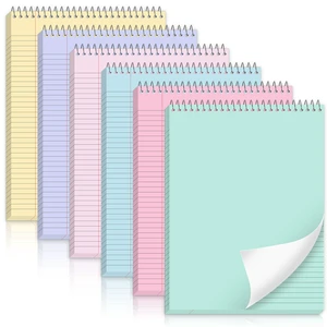 6Pcs Pastel Top Spiral Notebooks 8.5x11 College Ruled Steno Pads 8.5x11 Aesthetic Legal Pad, 6 Pack 50-Sheet Colored Paper, Top Bound Steno Pad for Writing School Office Supplies Note Taking 6Pcs Pastel Top Spiral Notebooks 8.5x11 College Ruled Steno Pads 8.5x11 Aesthetic Legal Pad, 6 Pack 50-Sheet Colored Paper, Top Bound Steno Pad for Writing School Office Supplies Note Taking