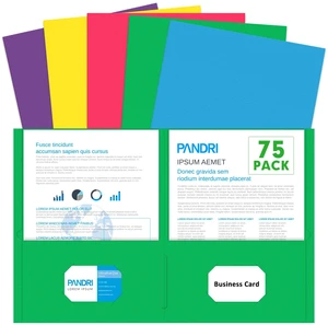 Two Pocket Folders, Paper Folders with Pockets, 75 Pack, 5 Colors 2 Pocket Folders Fit Letter Size Paper, Paper File Folder for School Office Home Business Two Pocket Folders, Paper Folders with Pockets, 75 Pack, 5 Colors 2 Pocket Folders Fit Letter Size Paper, Paper File Folder for School Office Home Business