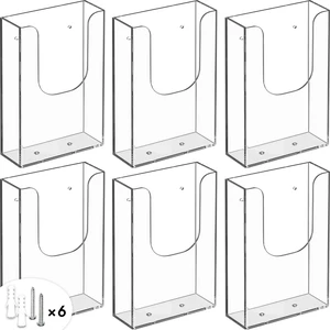 Acrylic Brochure Holder Wall Mount, 4 Inch Wide, 6 Pack Durable Clear Acrylic, Easy to Install with Screws, U-Shaped Design for Easy Access, Fits 4x9 or 4x6 Tri-Fold Brochure Acrylic Brochure Holder Wall Mount, 4 Inch Wide, 6 Pack Durable Clear Acrylic, Easy to Install with Screws, U-Shaped Design for Easy Access, Fits 4x9 or 4x6 Tri-Fold Brochure