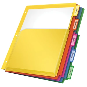 Binder Dividers with Pockets, 3 Pack, 5 Multicolor Tabs with Inserts, Pockets Expand 1/4", Flexible Lightweight Plastic Dividers for 3 Ring Binders Binder Dividers with Pockets, 3 Pack, 5 Multicolor Tabs with Inserts, Pockets Expand 1/4", Flexible Lightweight Plastic Dividers for 3 Ring Binders