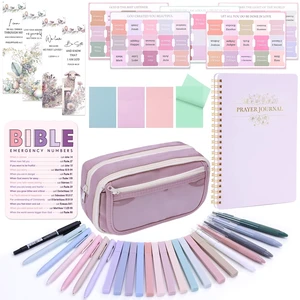 40 Bible Study Kit, Journaling Supplies for Women with Case, Purple Bible Study Supplies with Bible Tabs Pencil Case and More, Helps Highlight Verses, Notes and Prayers with Writing Pens 40 Bible Study Kit, Journaling Supplies for Women with Case, Purple Bible Study Supplies with Bible Tabs Pencil Case and More, Helps Highlight Verses, Notes and Prayers with Writing Pens