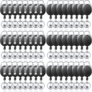 100 Pack Retractable Badge Holder Reel with Clip,Black Key Ring Attachment, Heavy Duty Reel for ID Cards, For Office Nurses Doctors Employees Students, Bulk Pack with Clip 100 Pack Retractable Badge Holder Reel with Clip,Black Key Ring Attachment, Heavy Duty Reel for ID Cards, For Office Nurses Doctors Employees Students, Bulk Pack with Clip