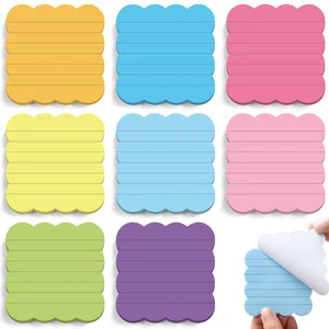 8 Pack Scalloped Sticky Notes Lined 3" X 3" Rainbow Memo Pads Aesthetic Cute Wavy Edges, Self-stick for School Office Desk, 240 Sheets Bulk, Pretty Design for Reminders Planning 8 Pack Scalloped Sticky Notes Lined 3" X 3" Rainbow Memo Pads Aesthetic Cute Wavy Edges, Self-stick for School Office Desk, 240 Sheets Bulk, Pretty Design for Reminders Planning