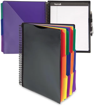 Spiral Folder Organizer - 12 Dividers & 24 Pockets with Notepad Holder, Multi Pocket Color Cordinated Folder Binder with Customizable Tabs, Document Organizer (Basic) Spiral Folder Organizer - 12 Dividers & 24 Pockets with Notepad Holder, Multi Pocket Color Cordinated Folder Binder with Customizable Tabs, Document Organizer (Basic)