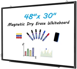 48"x30" Magnetic White Board Dry Erase Wall Mount Whiteboard - Office Home Classrooms White Board Hanging Writing Board with Black Aluminum Frame 48"x30" Magnetic White Board Dry Erase Wall Mount Whiteboard - Office Home Classrooms White Board Hanging Writing Board with Black Aluminum Frame