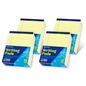 Legal Pad, 8.5 x 11, Wide Ruled, Canary Paper, 48-Pack, 50 Sheets Per Pad, Micro-Perforated Notepad, Made in USA Legal Pad, 8.5 x 11, Wide Ruled, Canary Paper, 48-Pack, 50 Sheets Per Pad, Micro-Perforated Notepad, Made in USA