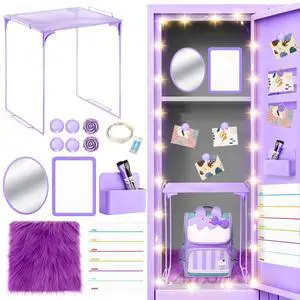11 Pcs Back to School Locker Accessories Kit, Purple, Classic Locker Shelf Magnetic Mirror Rug Weekly Schedule Whiteboard Pen Holder Marker and More, Locker Decor and Storage Needs 11 Pcs Back to School Locker Accessories Kit, Purple, Classic Locker Shelf Magnetic Mirror Rug Weekly Schedule Whiteboard Pen Holder Marker and More, Locker Decor and Storage Needs