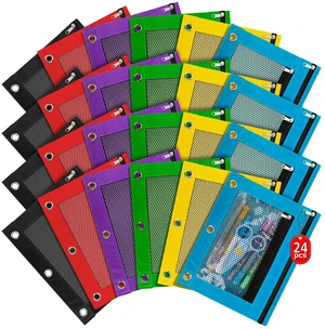 24 Pack Pencil Pouch for 3 Ring Binder Pencil Pouches with Zipper Pencil Pouches Pencil Bags for Classroom bulk Pencil Box Pencil Case for Storing School Students Teacher Supplies 24 Pack Pencil Pouch for 3 Ring Binder Pencil Pouches with Zipper Pencil Pouches Pencil Bags for Classroom bulk Pencil Box Pencil Case for Storing School Students Teacher Supplies