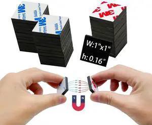 Paired Magnets with Adhesive Backing,Small Square 1",Strong Thick Magnet Tape,Matched Sticky Magnetic Sticker(36 Pieces=18 Pairs),Thickness 0.16" Paired Magnets with Adhesive Backing,Small Square 1",Strong Thick Magnet Tape,Matched Sticky Magnetic Sticker(36 Pieces=18 Pairs),Thickness 0.16"