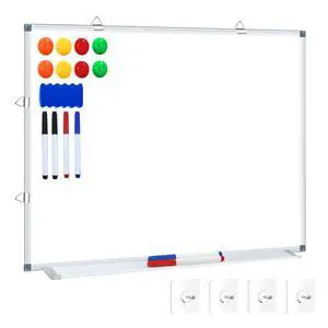 White Board Dry Erase Whiteboard for Wall, 18"x24" Hanging Wall Mounted Magnetic Whiteboard Aluminium Frame for Home, Office, School, Kitchen White Board Dry Erase Whiteboard for Wall, 18"x24" Hanging Wall Mounted Magnetic Whiteboard Aluminium Frame for Home, Office, School, Kitchen