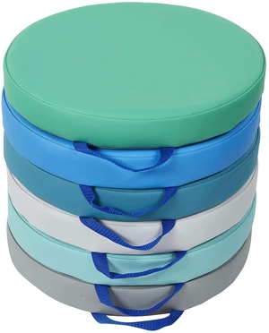 SoftScape 15 inch Round Classroom Floor Cushions with Handles; Flexible Seating for Daycare, Preschool, Playroom; 2 inch Thick Deluxe Foam (6-Piece) - Contemporary, 11232-CT SoftScape 15 inch Round Classroom Floor Cushions with Handles; Flexible Seating for Daycare, Preschool, Playroom; 2 inch Thick Deluxe Foam (6-Piece) - Contemporary, 11232-CT