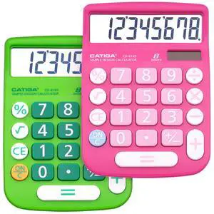 Desktop Calculator 8 Digit with Solar Power and Easy to Read LCD Display, Big Buttons, for Home, Office, School, Class and Business, 4 Function Small Basic Calculators for Desk, CD-8185 Desktop Calculator 8 Digit with Solar Power and Easy to Read LCD Display, Big Buttons, for Home, Office, School, Class and Business, 4 Function Small Basic Calculators for Desk, CD-8185