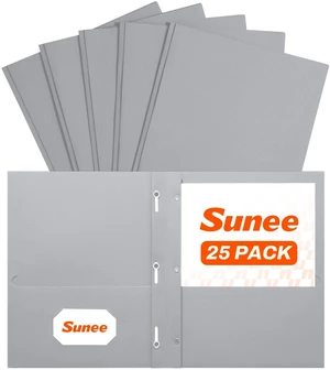 Folders with Prongs, 25 Pack 3 Prong Folders with 3 Metal Prong Fastener Clips, 2 Pocket, Fit Letter Size Paper, Paper Folders for School Office Home Business, Gray Folders with Prongs, 25 Pack 3 Prong Folders with 3 Metal Prong Fastener Clips, 2 Pocket, Fit Letter Size Paper, Paper Folders for School Office Home Business, Gray
