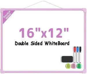 Double-Sided Dry Erase Board for Wall, 16"x12", Purple Frame Small White Board, Includes 3 Markers & 4 Magnets, Portable hanging Whiteboard for Home, Office, Double Sided Tapes Included Double-Sided Dry Erase Board for Wall, 16"x12", Purple Frame Small White Board, Includes 3 Markers & 4 Magnets, Portable hanging Whiteboard for Home, Office, Double Sided Tapes Included