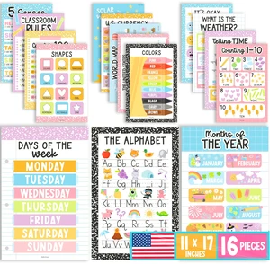 16 Laminated Toddler Learning Posters 1-3 for Preschool Classroom Decor Pastel Learning Posters for Toddlers 1-3, Homeschool Room Decor for Toddler Wall Activity, Kindergarten Classroom Must Haves 16 Laminated Toddler Learning Posters 1-3 for Preschool Classroom Decor Pastel Learning Posters for Toddlers 1-3, Homeschool Room Decor for Toddler Wall Activity, Kindergarten Classroom Must Haves