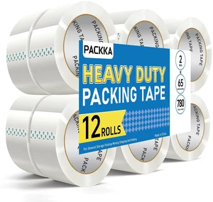Clear Packing Tape, Heavy Duty Packaging Tape Refills 12 Rolls, 2 inch x 65 Yards, Shipping Tape Box Tape Mailing Tape for Shipping Packaging Moving Sealing and Storage Clear Packing Tape, Heavy Duty Packaging Tape Refills 12 Rolls, 2 inch x 65 Yards, Shipping Tape Box Tape Mailing Tape for Shipping Packaging Moving Sealing and Storage