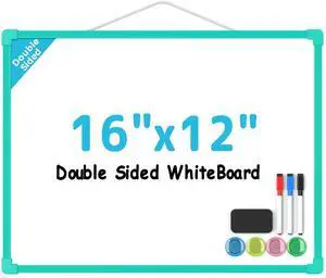Double-Sided Dry Erase Board for Wall, 16"x12", Green Frame Small Dry Erase White Board, Includes 3 Markers & 4 Magnets, Portable Whiteboard for Planning, Drawing, Memo, to Do List Double-Sided Dry Erase Board for Wall, 16"x12", Green Frame Small Dry Erase White Board, Includes 3 Markers & 4 Magnets, Portable Whiteboard for Planning, Drawing, Memo, to Do List