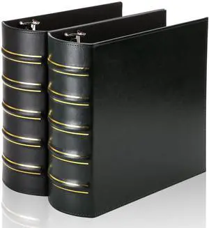 2 Pcs Vintage Hardback 3 Ring Binder 3 Inch, Professional Leather Binder 3 Ring, Three Ring Binders Fits 8.5 x 11, D Ring Binders for Home, School and Office- (1 Black and 1 Dark Green) 2 Pcs Vintage Hardback 3 Ring Binder 3 Inch, Professional Leather Binder 3 Ring, Three Ring Binders Fits 8.5 x 11, D Ring Binders for Home, School and Office- (1 Black and 1 Dark Green)