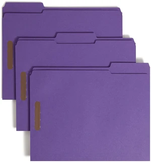 Fastener File Folders, Reinforced 1/3-Cut Tabs, 2 Fasteners, Letter Size, Purple, 50 per Box (13040) Fastener File Folders, Reinforced 1/3-Cut Tabs, 2 Fasteners, Letter Size, Purple, 50 per Box (13040)