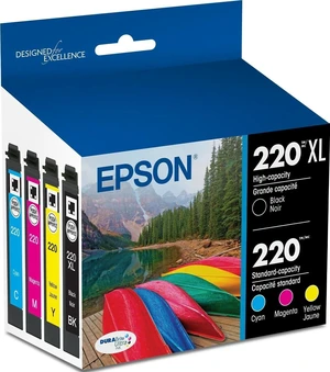 220 Genuine Ink Cartridge XL Black and Standard Color Combo Pack Works with WorkForce WF-2630 WF-2650 WF-2660 WF-2750 WF-2760 Expression XP-320 XP-420 XP-424 220 Genuine Ink Cartridge XL Black and Standard Color Combo Pack Works with WorkForce WF-2630 WF-2650 WF-2660 WF-2750 WF-2760 Expression XP-320 XP-420 XP-424