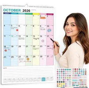 Large Wall Calendar 2027-2028 Hanging Calendar Oct 2026 - Jun 2028 15"x22" 21 Month Extra Large Hanging Calendar, Monthly Design, 120 GSM Thick Paper, Spacious Writing Blocks, Bonus Stickers Large Wall Calendar 2027-2028 Hanging Calendar Oct 2026 - Jun 2028 15"x22" 21 Month Extra Large Hanging Calendar, Monthly Design, 120 GSM Thick Paper, Spacious Writing Blocks, Bonus Stickers