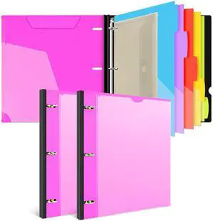 1 Inch Telescoping Project Organizer Binder-2PCS,13 Pocket, Customizable Front Cover, 5 Colors Pocket Divider and Plastic Binder Pocket225 Sheet Capacity-Pink 1 Inch Telescoping Project Organizer Binder-2PCS,13 Pocket, Customizable Front Cover, 5 Colors Pocket Divider and Plastic Binder Pocket225 Sheet Capacity-Pink