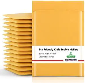 Kraft Bubble Mailer 10.5X16" 25 Pack Padded Envelope Usable 10.5X15" Strong Adhesion Bubble Envelopes Self Seal Padded Mailers Waterproof Shipping Bags Packaging for Small Business,#5 Yellow Kraft Bubble Mailer 10.5X16" 25 Pack Padded Envelope Usable 10.5X15" Strong Adhesion Bubble Envelopes Self Seal Padded Mailers Waterproof Shipping Bags Packaging for Small Business,#5 Yellow