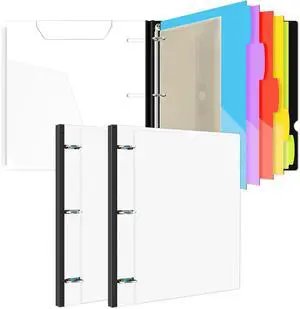 1 Inch 3-Ring Telescoping Project Organizer Binder-2PCS,13 Pocket, Customizable Front Cover, 5 Colors Pocket Divider and Plastic Binder Pocket225 Sheet Capacity-White 1 Inch 3-Ring Telescoping Project Organizer Binder-2PCS,13 Pocket, Customizable Front Cover, 5 Colors Pocket Divider and Plastic Binder Pocket225 Sheet Capacity-White