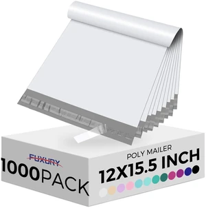 Poly Mailers 12x15.5 Inch 1000 Pack, Bulk Shipping Bags for Clothing Strong Adhesive Shipping Envelopes for Small Business Suppliers,Waterproof Mailers Poly Bags Mailing Envelopes White Poly Mailers 12x15.5 Inch 1000 Pack, Bulk Shipping Bags for Clothing Strong Adhesive Shipping Envelopes for Small Business Suppliers,Waterproof Mailers Poly Bags Mailing Envelopes White