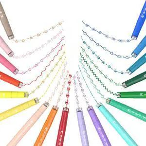 Dual Tip Curve Highlighter Pens, 18 Patterns, 18 Colors, 18 Pack Fine Tip Marker Pens with Curve Pattern Roller for Aesthetic Journaling, Bullet Journals, Card Making, Crafts &Creative Gifts Dual Tip Curve Highlighter Pens, 18 Patterns, 18 Colors, 18 Pack Fine Tip Marker Pens with Curve Pattern Roller for Aesthetic Journaling, Bullet Journals, Card Making, Crafts &Creative Gifts