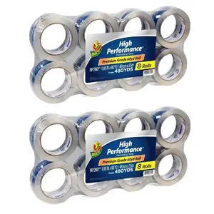 High Performance Clear Packing Tape Refills - 16 Rolls of HP260 Strong Packaging Tape for Shipping, Moving, Mailing & Storage Boxes - 3" Core - 1.88 Inch x 60 Yards - Clear (1067839) High Performance Clear Packing Tape Refills - 16 Rolls of HP260 Strong Packaging Tape for Shipping, Moving, Mailing & Storage Boxes - 3" Core - 1.88 Inch x 60 Yards - Clear (1067839)