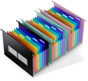 Plastic Expanding Hanging File Folders, 7 * 1.2" Accordion Pockets Large Capacity, Multi-Color Tabs, Letter Size for Filing Cabinet - 3 Packs 3 Colors Plastic Expanding Hanging File Folders, 7 * 1.2" Accordion Pockets Large Capacity, Multi-Color Tabs, Letter Size for Filing Cabinet - 3 Packs 3 Colors