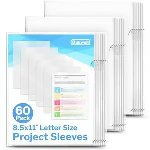 Clear Folders for Documents, Plastic 8.5x11 File Sleeves, 60 Pack Document Protection, Filing, Storage, Organization, Transparent Pockets, Durable Letter Size Holder Clear Folders for Documents, Plastic 8.5x11 File Sleeves, 60 Pack Document Protection, Filing, Storage, Organization, Transparent Pockets, Durable Letter Size Holder