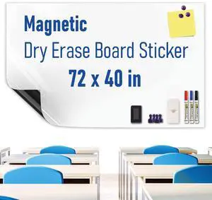 Large Magnetic Whiteboard Sticker Dry Erase Board for Wall - Adhesive Backing & No Ghosting 72" x 40" Dry Erase Board for Classroom Office Home Include Starter Kit Large Magnetic Whiteboard Sticker Dry Erase Board for Wall - Adhesive Backing & No Ghosting 72" x 40" Dry Erase Board for Classroom Office Home Include Starter Kit