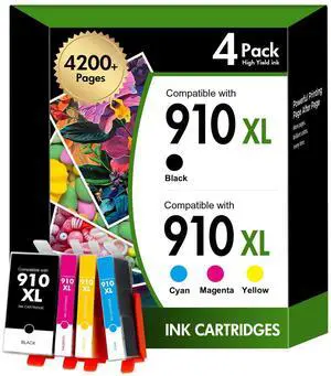 910 910XL 8020 Ink Cartridges Black and Color Combo Pack for HP Printers Compatible for HP910XL Ink Cartridges for HP Printer OfficeJet Pro 8010 8025 8030 8035 8028 8022 8018 Series (4 Pack) 910 910XL 8020 Ink Cartridges Black and Color Combo Pack for HP Printers Compatible for HP910XL Ink Cartridges for HP Printer OfficeJet Pro 8010 8025 8030 8035 8028 8022 8018 Series (4 Pack)