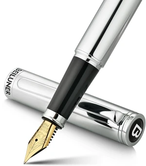 Silver Fountain Pen,Stunning Luxury Pens with Bright Silver Chrome, Gorgeous 24K Gilded Nib(Medium), Fancy Pen Gift for Men&Women -Ink Converter-Elegant, Office,Nice Pen for Writing Silver Fountain Pen,Stunning Luxury Pens with Bright Silver Chrome, Gorgeous 24K Gilded Nib(Medium), Fancy Pen Gift for Men&Women -Ink Converter-Elegant, Office,Nice Pen for Writing