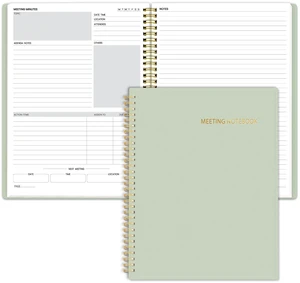 Half Meeting Half Note - 8.5"x11" Professional Notebooks for Work - 160 Pages, A4 Size Project Planner, Spiral Meeting Agenda/Minutes Organizer for Women Men, Note Taking, Office & Business Half Meeting Half Note - 8.5"x11" Professional Notebooks for Work - 160 Pages, A4 Size Project Planner, Spiral Meeting Agenda/Minutes Organizer for Women Men, Note Taking, Office & Business