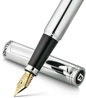 Silver Fountain Pen,Stunning Luxury Pens with Bright Silver Chrome, Gorgeous 24K Gilded Nib(Fine),Gift Pen Set for Men&Women -Ink Converter-Elegant, Professional, Nice Pen for Writing Silver Fountain Pen,Stunning Luxury Pens with Bright Silver Chrome, Gorgeous 24K Gilded Nib(Fine),Gift Pen Set for Men&Women -Ink Converter-Elegant, Professional, Nice Pen for Writing