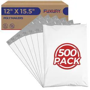 Poly Mailers 12x15.5" 500 Pack,White Bulk Shipping Bags for Clothing Bulk Pack Mailers Poly Bag,Strong Adhesive Packaging,Self Seal Mailing Envelopes for Small Business,Boutique & Online Sellers Poly Mailers 12x15.5" 500 Pack,White Bulk Shipping Bags for Clothing Bulk Pack Mailers Poly Bag,Strong Adhesive Packaging,Self Seal Mailing Envelopes for Small Business,Boutique & Online Sellers